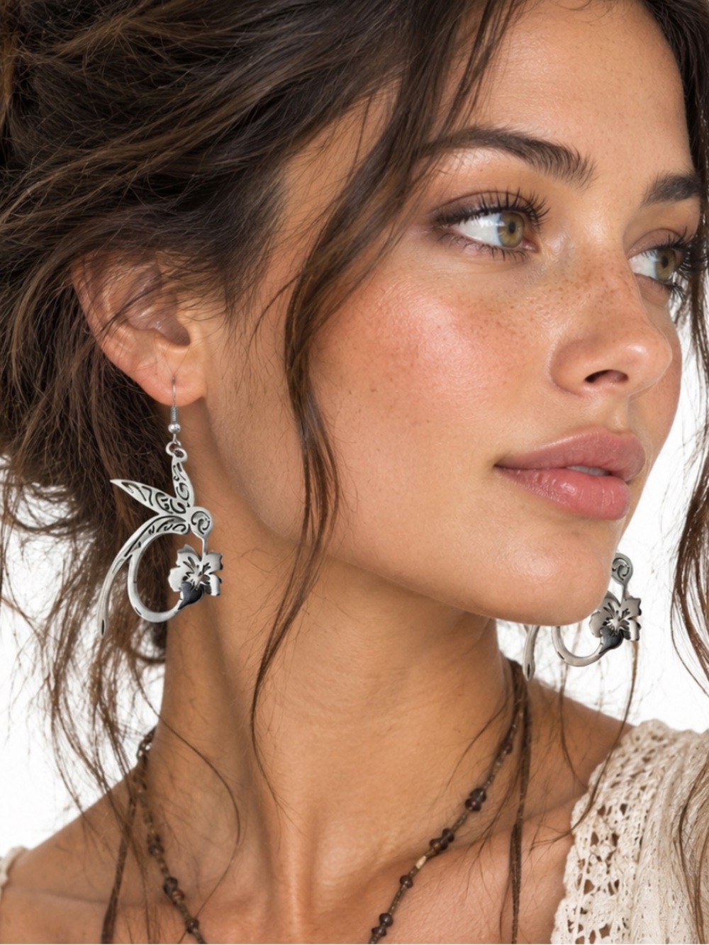 Silver Hummingbird Earrings - Women Jewelry